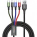 Кабель Baseus Fast 4-in-1 Cable For iP + Type-C ( 2 ) + Micro 3.5A 1.2m Чорний