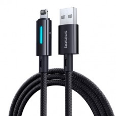 Кабель Baseus Lit Button-Control Fast Charging Data Cable USB-A to iP 2.4A 2m Чорний