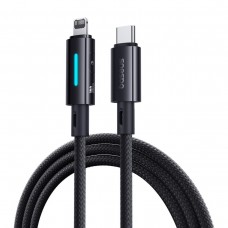 Кабель Baseus Lit Button Control Fast Charging Data Cable USB-C to iP 20W 1m Чорний
