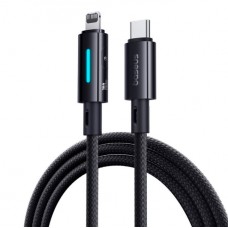 Кабель Baseus Lit Button Control Fast Charging Data Cable USB-C to iP 20W 2m Чорний