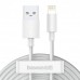 Кабели - набор из 2 штук Baseus Simple Wisdom Data Cable Kit USB to Lightning 2.4A (комплект 2 шт.) 1.5 метра