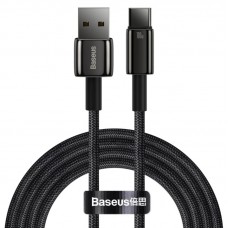 Кабель Baseus Tungsten Gold Fast Charging Data Cable USB to Type-C 100W 2m Чорний