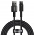 Кабель Baseus Tungsten Gold Fast Charging Data Cable USB to Type-C 100W 2m Чорний