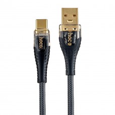 Кабель Hoco U121 Gold standard Transparent Discovery Edition charging data cable Type-C Чорний