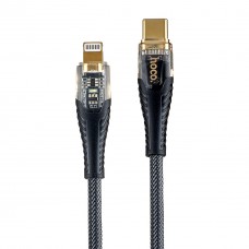 Кабель Hoco U121 Gold standard Transparent Discovery Edition PD charging data cable iP Чорний