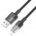 Кабель Hoco U129 Spirit transparent charging data cable iP Чорний
