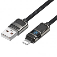 Кабель Hoco U137 Line charging data cable with display iP Чорний