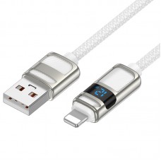Кабель Hoco U137 Line charging data cable with display iP Білий