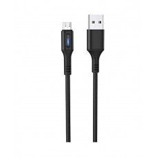 Кабель Hoco U79 Admirable smart power off charging data cable for Micro Чорний