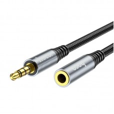 Кабель Hoco UPA20 3.5 audio extension cable male to female ( L-1M ) Темно-сірий