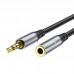 Кабель Hoco UPA20 3.5 audio extension cable male to female ( L-1M ) Темно-сірий