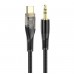 Кабель Hoco UPA25 Transparent Discovery Edition Digital audio conversion cable Type-C Чорний