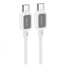Кабель Hoco X108 Benefit 60W silicone charging data cable Type-C to Type-C Білий