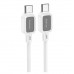 Кабель Hoco X108 Benefit 60W silicone charging data cable Type-C to Type-C Білий
