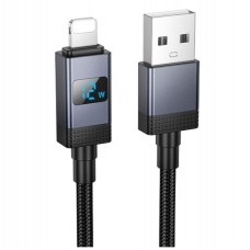 Кабель Hoco X118 Generous charging data cable with display iP Чорний