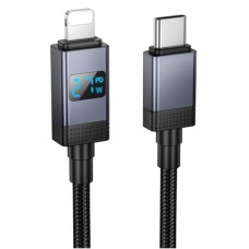 Кабель Hoco X118 Generous PD27W charging data cable with display iP Чорний