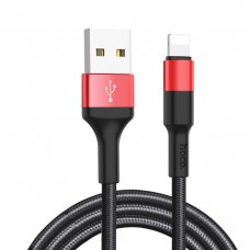 Кабель Hoco X26 Xpress charging data cable for Lightning Чорний  Червоний
