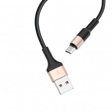 Кабель Hoco X26 Xpress charging data cable USB - Micro-USB 1 метр черно золотистый