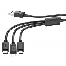 Кабель Hoco X74 3-in-1 charging cable ( iP + Micro + Type-C ) Чорний