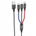 Кабель Hoco X76 3-in-1 Super charging cable ( iP + Type-C + Micro ) Чорний