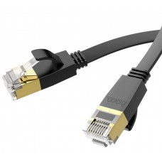 Патч-корд Hoco US07 General pure copper flat network cable (L-20M) Чорний