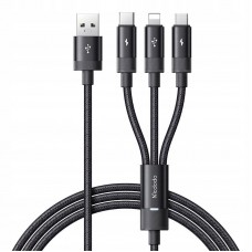 Кабель McDodo 3 in 1 USB-A to USB-C+Lightning+Micro USB Data Cable 1.2M CA-5790 Чорний