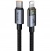 Кабель McDodo 36W USB-C to Lightning Transparent Cable with Charging Light 1.2m CA-6940 Чорний