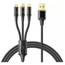 Кабель McDodo Amber Series 3 in 1 6A Super Fast Charging Cable 1.2m CA-3330 Чорний