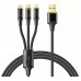 Кабель McDodo Amber Series 3 in 1 6A Super Fast Charging Cable 1.2m CA-3330 Чорний