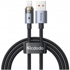 Кабель McDodo Lightning Transparent Cable with Charging Light 1.2m CA-6910 Чорний