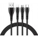 Кабель McDodo Mamba Series 3 in 1 Lightning + Micro USB + Type-C Cable 1.2m CA-6960 Чорний