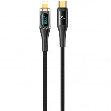 Кабель USAMS SJ588 Type-C To Lightning PD 20W Transparent Digital Display Cable Shadow Series 1.2M B