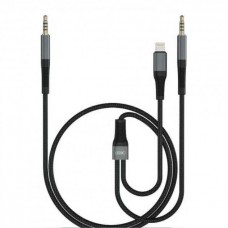 Кабель XO NB178B 2 in 1 audio adapter cable DC3.5 TO DC3.5 + TYPE-C 1M Чорний
