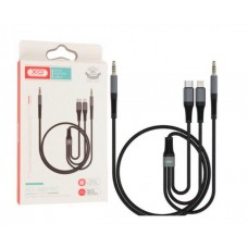 Кабель XO NB178C 3in1 audio adapter cable DC3.5 TO DC3.5 Чорний