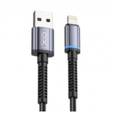 Кабель XO NB215 2.4A Intelligent conversion light braided data cable lightning cable Чорний