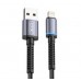 Кабель XO NB215 2.4A Intelligent conversion light braided data cable lightning cable Чорний