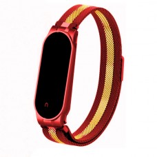 Ремінець Міланська Петля Mi Band 7 Червоний/Gold (26)