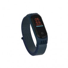 Ремешок - браслет для фитнес трекеров Nylon Mi Band 5 6 7 Midnight Blue ( синий - номер цвета 2)