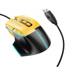Комп'ютерна миша Hoco GM31 Overlord luminous gaming Wired mouse Чорний + Жовтий