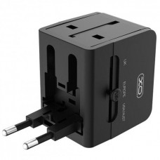 Мережевий фільтр XO WL01 charger can use for all countries for UK, EU, US Чорний