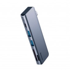 USB-хаб Baseus Harmonica Five-in-one HUB Adapter Сірий USB-хаб Baseus Harmonica Five-in-one HUB Adapter Сірий