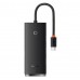 USB-хаб Baseus Lite Series 4-Port Type-C HUB Adapter (Type-C to USB 3.0*4) 25cm Чорний