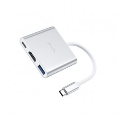 USB-хаб Hoco HB14 Easy use Type-C adapter(Type-C to USB3.0+HDMI+PD) Сріблястий USB-хаб Hoco HB14 Easy use Type-C adapter(Type-C to USB3.0+HDMI+PD) Сріблястий
