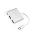 USB-хаб Hoco HB14 Easy use Type-C adapter(Type-C to USB3.0+HDMI+PD) Сріблястий