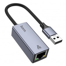 USB-хаб Hoco UA37 USB ethernet adapter(1000 Mbps) Сірий USB-хаб Hoco UA37 USB ethernet adapter(1000 Mbps) Сірий