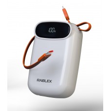 Портативная батарея Rablex RB10FP 10000mAh со встроенным кабелем USB-C PD35W Fast charging Power Bank