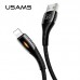 Кабель USAMS Lightning Smart Power-off  U-Tone series US-SJ344 |1.2m, 2A|