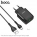 Адаптер сетевой HOCO Type-C cable Glorious charger set C72Q |1USB, QC3.0/FCP/AFC, 3A, 18W|