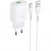 Адаптер сетевой HOCO Type-C cable Glorious charger set C72Q |1USB, QC3.0/FCP/AFC, 3A, 18W|