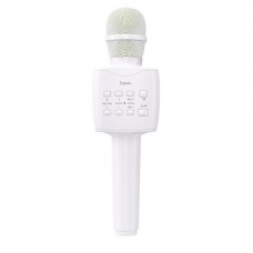 Караоке микрофон HOCO Cantando karaoke microphone BK5 white BT5.0 DSP TF USB